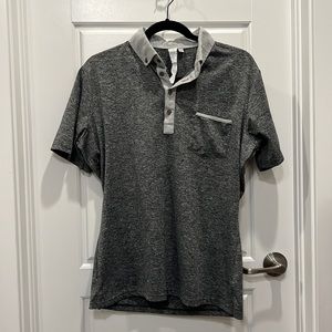 Heather Grey Fitted Polo